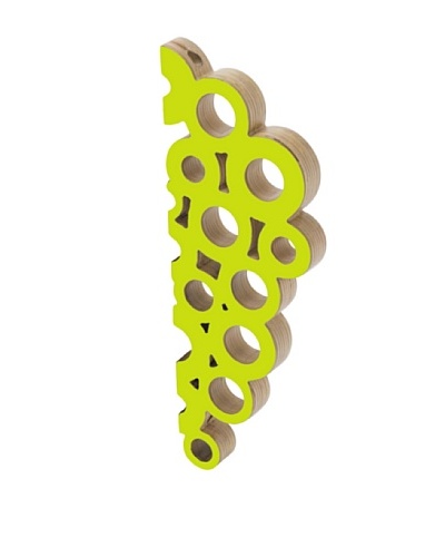 Present Time Wooden Grape Bottle Holder, Lime Green