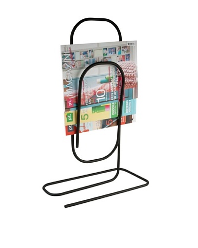 Present Time Paperclip Magazine Rack, Black