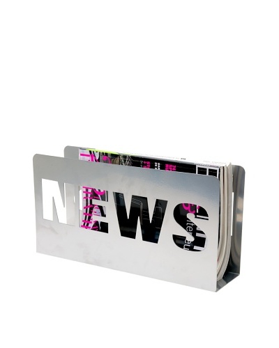 Present Time Metal News Magazine Rack