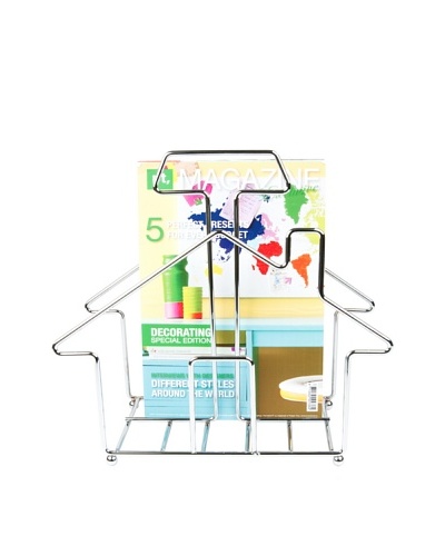 Present Time Home Sweet Home Magazine Rack, Chrome