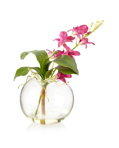 Winward Faux Dendrobium in Bubble Vase