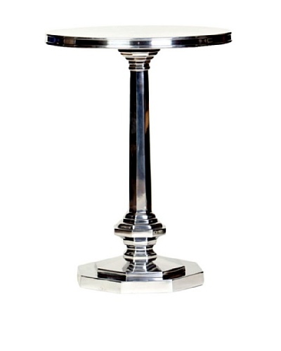 Prima Design Source Cast Aluminum Octagonal-Base Table, Nickel
