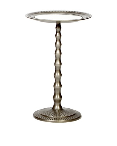 Prima Design Source Turned & Tapered Metal Accent Table, Nickel