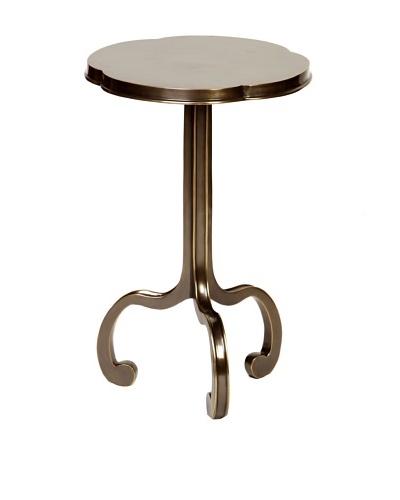 Prima Design Source 3 Legged Clover Table, Antique Brass