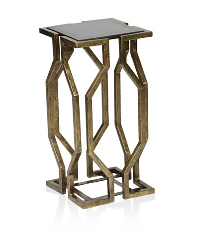 Prima Design Source Open Geometric Form Accent Table, Brass