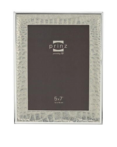 Prinz Capri 5 x 7 Enameled Metal Photo Frame, Silver