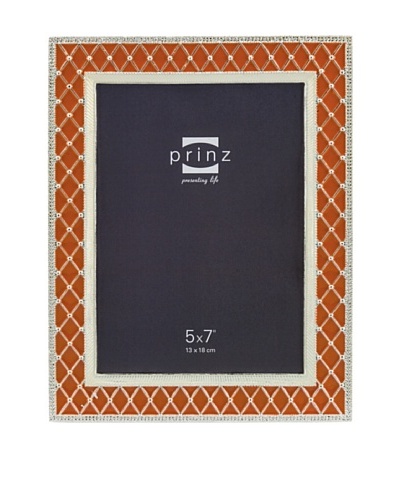 Prinz Deville 5 x 7 Enameled Metal Photo Frame, Orange