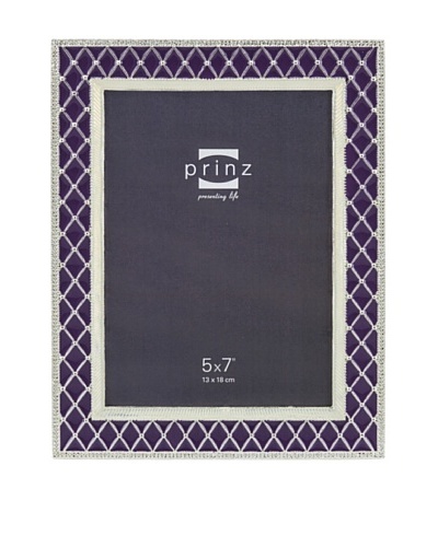 Prinz Deville 5″ x 7″ Enameled Metal Photo Frame, Purple