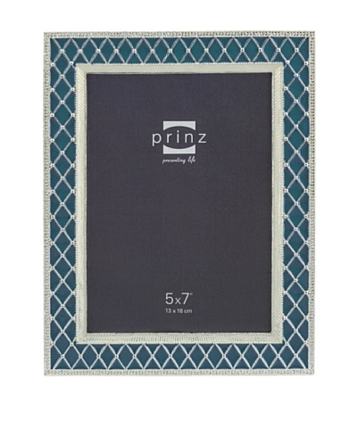 Prinz Deville 5″ x 7″ Enameled Metal Photo Frame, Blue