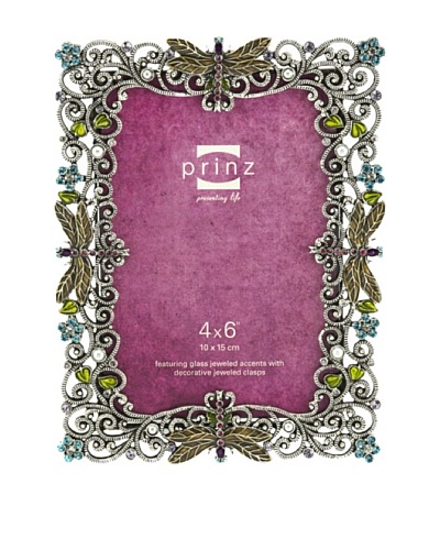 Lucille Metal Jeweled Frame, 4 x 6