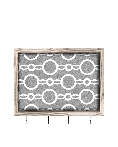PTM Images Circular Key/Jewelry Organizer with Cork Backing, Grey