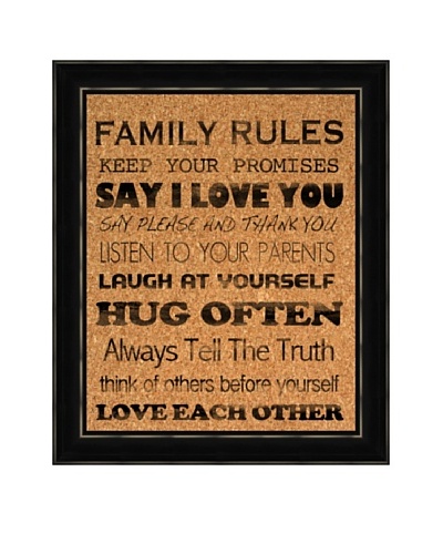 Family Rules Corkboard, Black