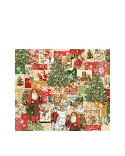 Punch Studio Set of 4 Continuous Roll Holiday Gift Wrap, Christmas Victoriana