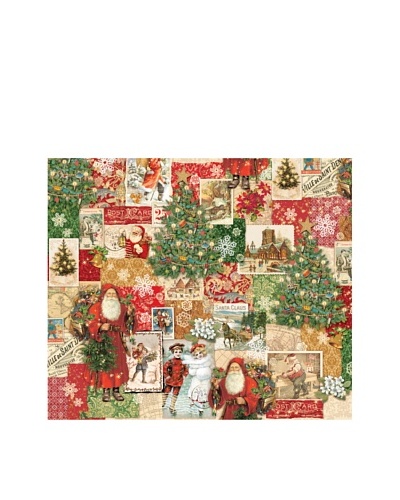 Punch Studio Set of 4 Continuous Roll Holiday Gift Wrap, Christmas Victoriana