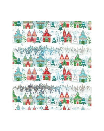 Punch Studio Set of 4 Continuous Roll Holiday Gift Wrap, Winterland
