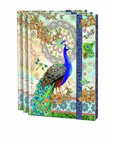 Punch Studio Set of 3 Peacock Embossed Library Journals