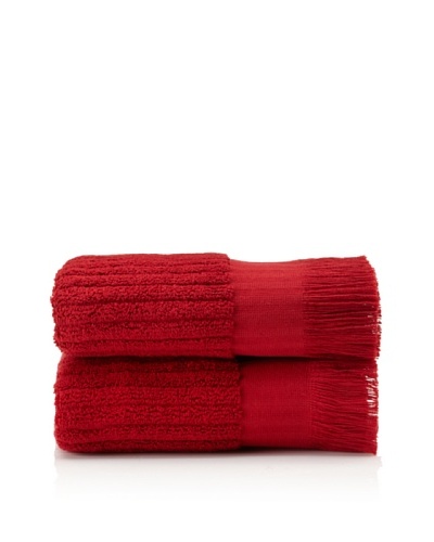 Pure Fiber Set of 2 Ribbed Hand Towels