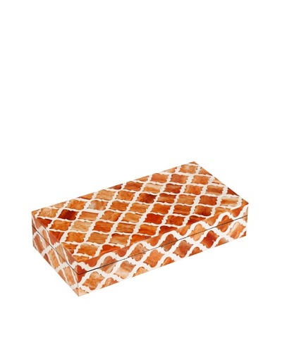 Purva Damask Bone Box, Orange