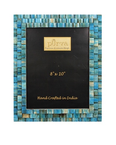 Purva Earth Green Stepped Bone Photo Frame