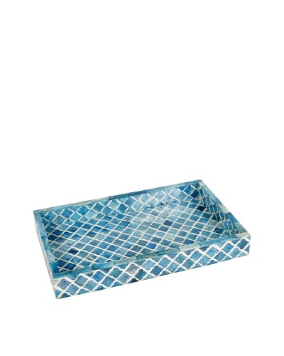 Purva Damask Bone Tray, Turquoise