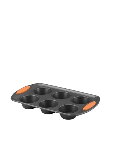 Rachael Ray Oven Lovin' Cups Nonstick Bakeware 6-Cup Muffin and Cupcake Pan, Orange Grip