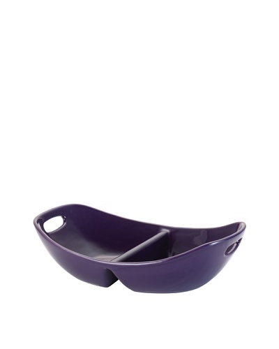 Rachael Ray Stoneware Divided Serving Dish, 14″ [Purple]
