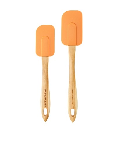 Rachael Ray 2-Piece Bamboo Spatula Set, Natural/Orange