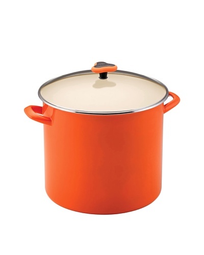 Rachael Ray Enamel On Steel Stockpot with Glass Lid [Orange]