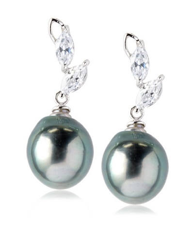 Radiance Pearl 10mm Tahitian South Sea Pearl & Crystal Earrings