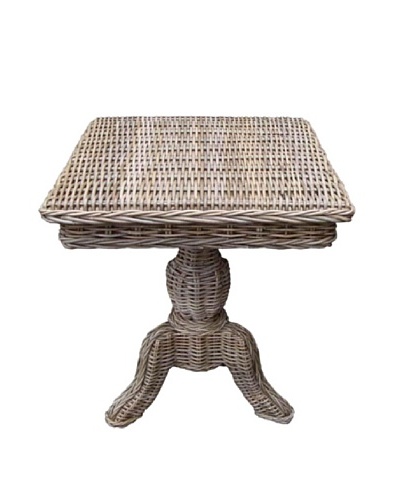 Rattan Living Wicker Side Table, Weathered GrayAs You See