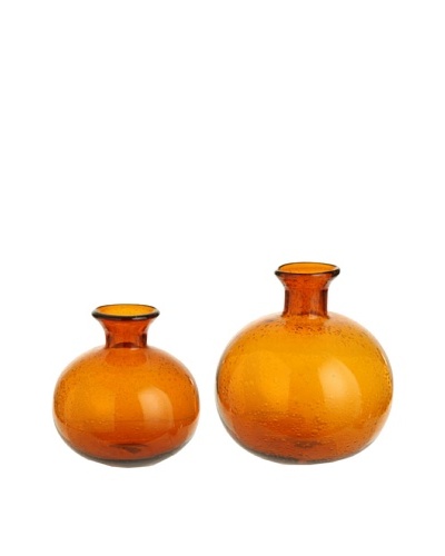 RAZ Set of 2 Amber Vases