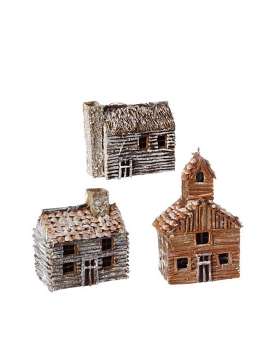 RAZ Set of 3 Assorted Cabin Ornaments