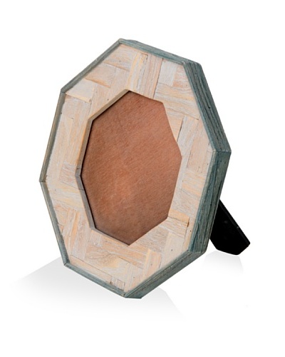 Lana Octagonal Frame, Antique Elm/Pale Ocean