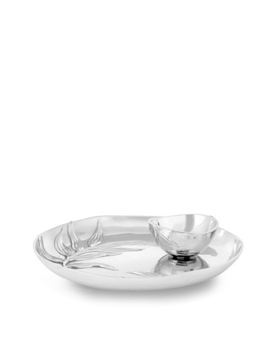 Reed & Barton Bamboo Garden Chip and Dip Set, Silver