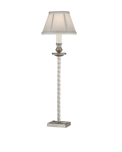 Remington Lamp Satin Nickel Ormolu Buffet Candlestick Lamp [White]