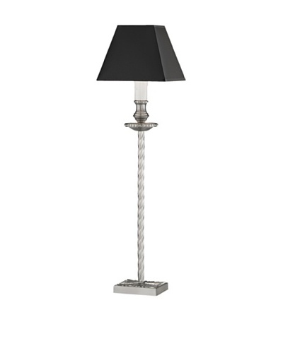 Remington Lamp Satin Nickel Ormolu Buffet Candlestick Lamp [Satin Nickel u0026 Black]