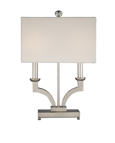 Remington Lamp Modern Two Candle Desk Lamp, Satin Nickel