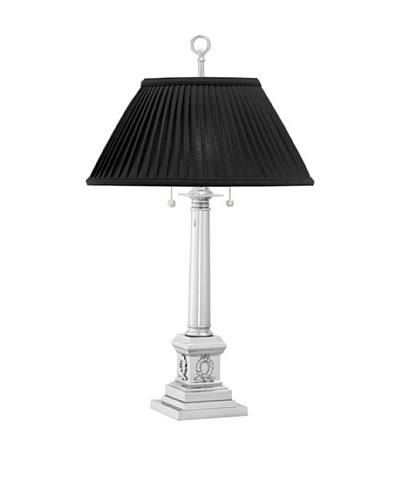 Remington Lamp Polished Chrome Campaign Column Table Lamp