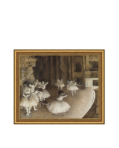 Edgar Degas Ballet Rehearsal on Stage, 1874 Framed Canvas, 24 x 30