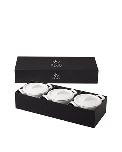 REVOL Set of 3 Belle Cuisine Cocottes Gift Box, White