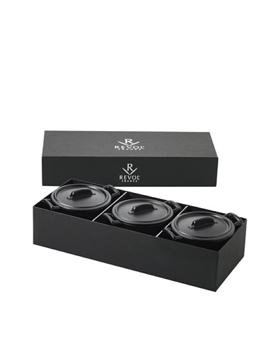 REVOL Set of 3 Belle Cuisine Cocottes Gift Box, Slate