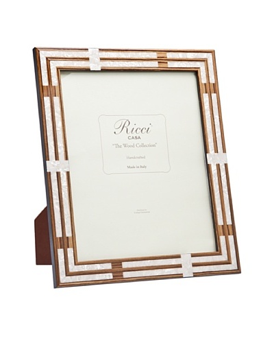 Ricci Cornelia Inlaid Wood with Mother of Pearl Specks Frame, Beige, 8 x 10