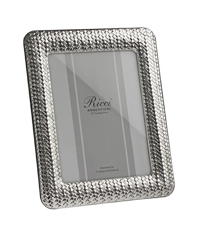 Ricci Weave Hammered Metal Sterling Silver Frame, 5 x 7