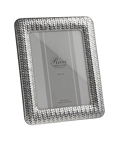 Ricci Weave Hammered Metal Sterling Silver Frame, 4″ x 6″