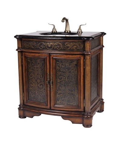 River Road Collection Amelia Sink Chest, Mahogany/BlackAs You See