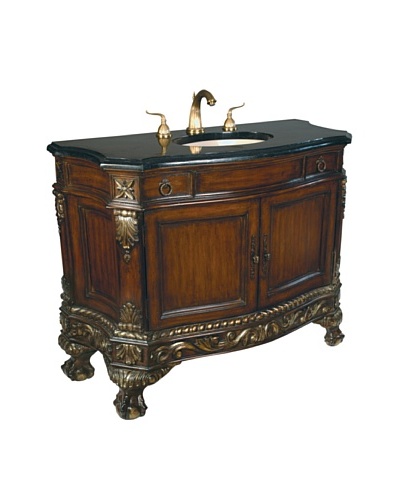 River Road Collection Ball & Claw Sink Chest, Mahogany/Black