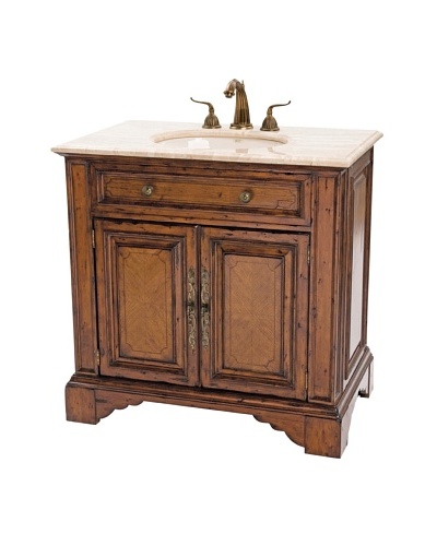 River Road Collection Bayne Sink Chest, Distressed Pecan