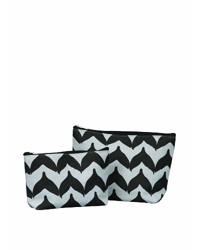 RockFlowerPaper Torana Chevron Black Zip Bags (Set of 2)