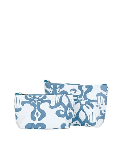 RockFlowerPaper Persia Azure Zip Bags (Set of 2)