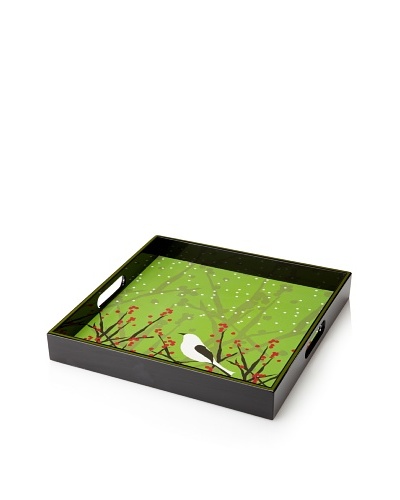 RockFlowerPaper Snowy Bird Square Tray